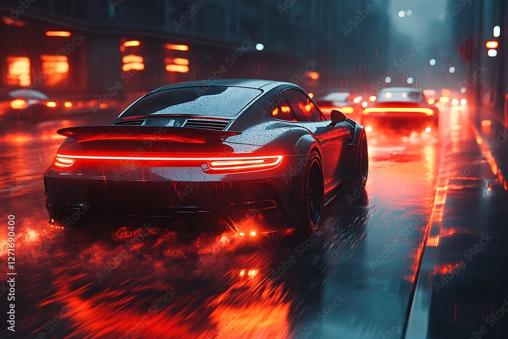 Fototapeta premium Speeding Sports Car 