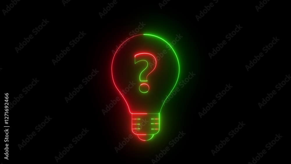 Glowing Bright Light Bulb With Question Mark Animation On Black Background. Glowing Question Mark With Light Bulb. Question Mark Inside The Light Bulb Turn. Light Bulb Idea Concept Glowing Bright Light Bulb With Question Mark Animation On Black Background. Glowing Question Mark With Light Bulb. Question Mark Inside The Light Bulb Turn. Light Bulb Idea Concept