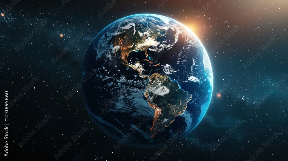 Fototapeta premium interactive software depicting a digital twin of Earth, being used to predict and adapt to climate related events