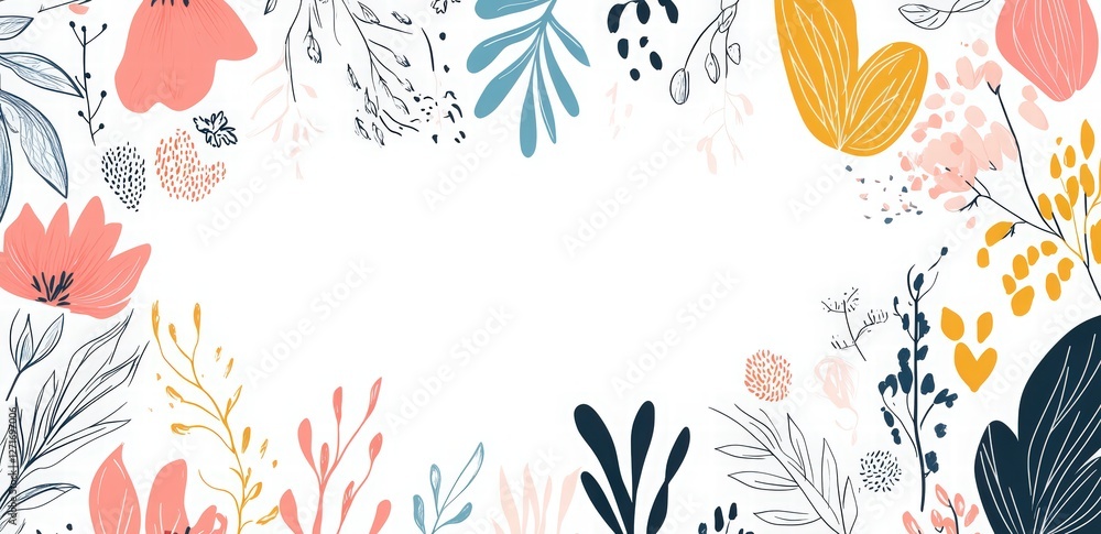 Set of hand-drawn floral elements, leaves, and flowers for wedding design. Hand-drawn line art collection of organic shapes like circles or hexagon frames with botanical branches. Set of hand-drawn floral elements, leaves, and flowers for wedding design. Hand-drawn line art collection of organic shapes like circles or hexagon frames with botanical branches.