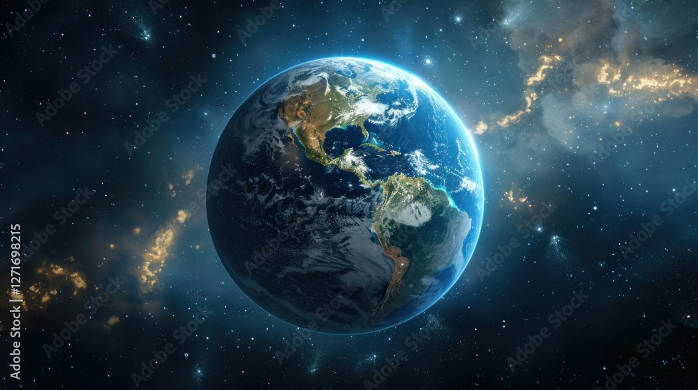 Fototapeta premium interactive software depicting a digital twin of Earth, being used to predict and adapt to climate related events