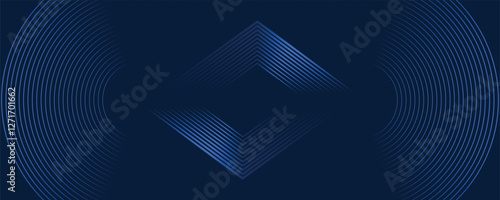 Dark blue dynamic and cuves abstract vector background with diagonal lines. banner cover for sales event evening party. Fast moving circles, soft wave lines and decoration lines. Ep 10