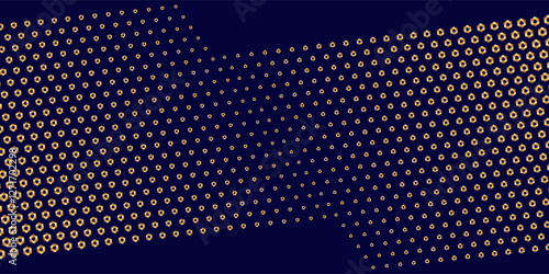 Hexagon Dot pattern, art background template. Vector dark honey texture