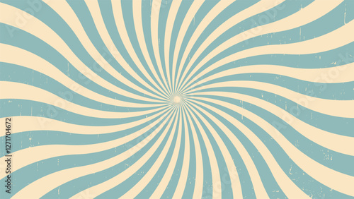 Colorful grunge retro burst vector illustration. Abstract vintage rays with a distressed background.