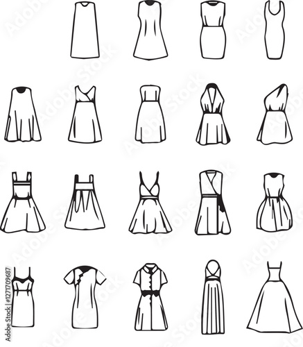 Ladies Dresses Silhouette