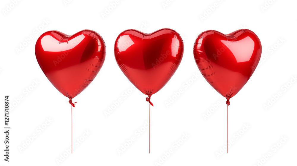 Three Red Heart Balloons for Valentines Day Three Red Heart Balloons for Valentines Day