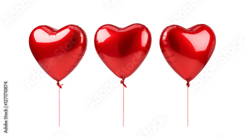 Three Red Heart Balloons for Valentines Day photo