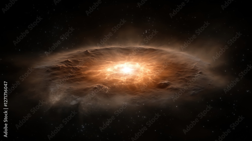 Fototapeta premium A stunning cosmic explosion surrounded by glowing gases and stars in the universe.