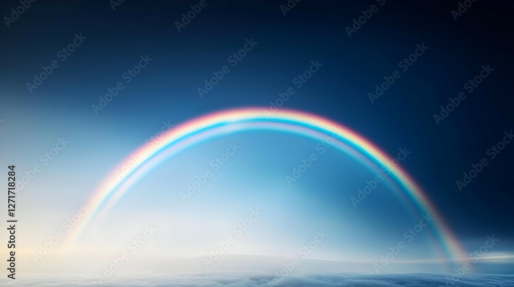 Vibrant Rainbow Arcing Across a Dramatic Sky Vibrant Rainbow Arcing Across a Dramatic Sky