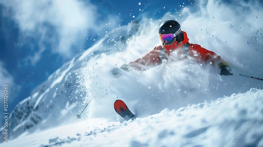 Experience the Exhilaration of Gliding Down Pristine Snowy Slopes: Feel the Wind Whisper, Snow Spray in Graceful Arcs, and Your Heart Pound with the Intoxicating Blend of Speed and Motion – Perfect fo Experience the Exhilaration of Gliding Down Pristine Snowy Slopes: Feel the Wind Whisper, Snow Spray in Graceful Arcs, and Your Heart Pound with the Intoxicating Blend of Speed and Motion – Perfect fo