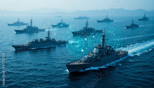 Digital art naval defense technology in oceanic exercises
