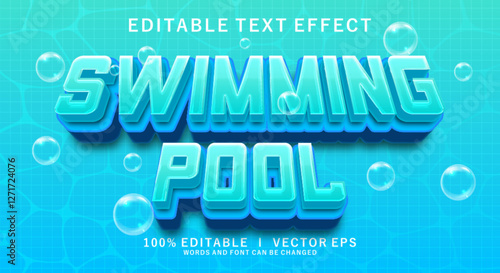  swimmig pool vector text effect with modern style design