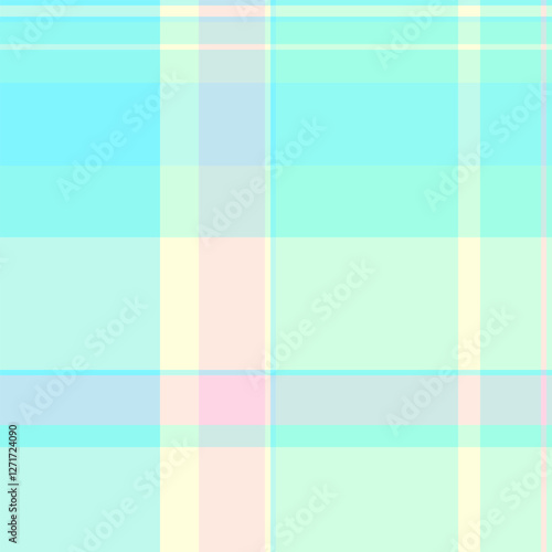 Decoration check seamless texture, print tartan textile fabric. Style background vector pattern plaid in light and teal colors.