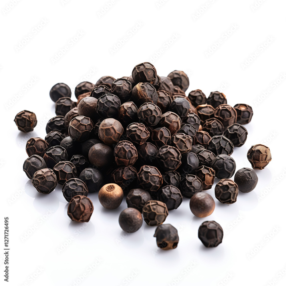 black pepper on white background black pepper on white background
