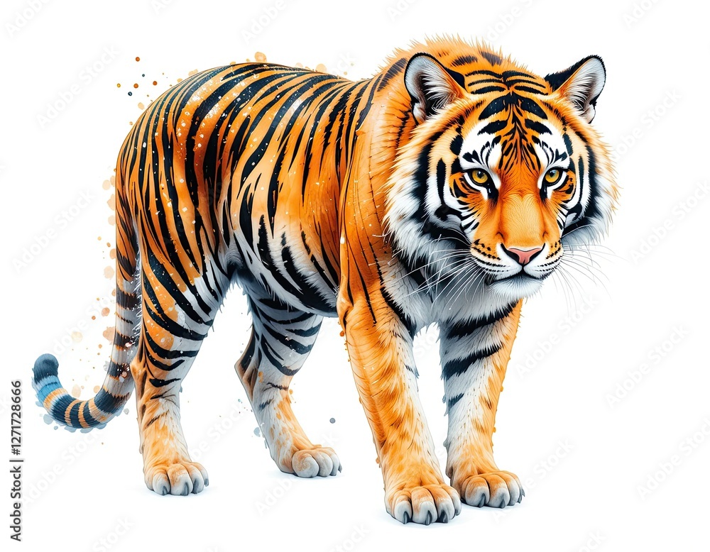 Obraz premium A close-up of a tiger. Illustration of an animal