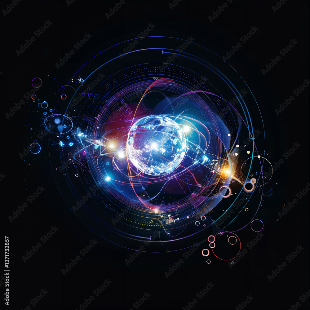 Fototapeta premium glow effect on black background