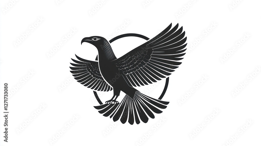 Fototapeta premium Stylized bird in flight, emblem design, for background use