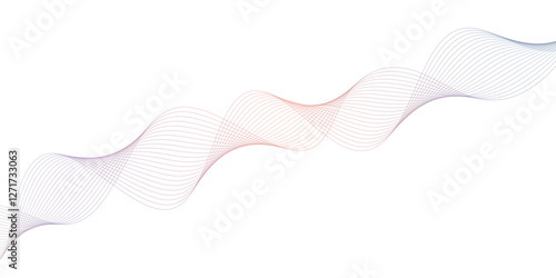 Colorful gradient abstract wave lines poster, vector illustration isolated on white.