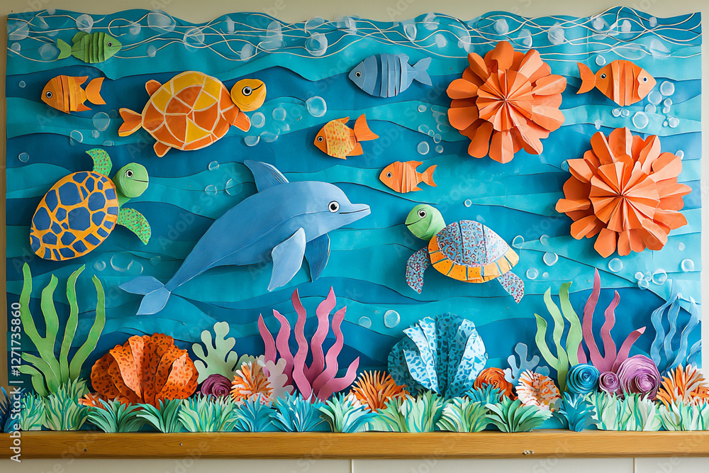 paper ocean scene paper ocean scene