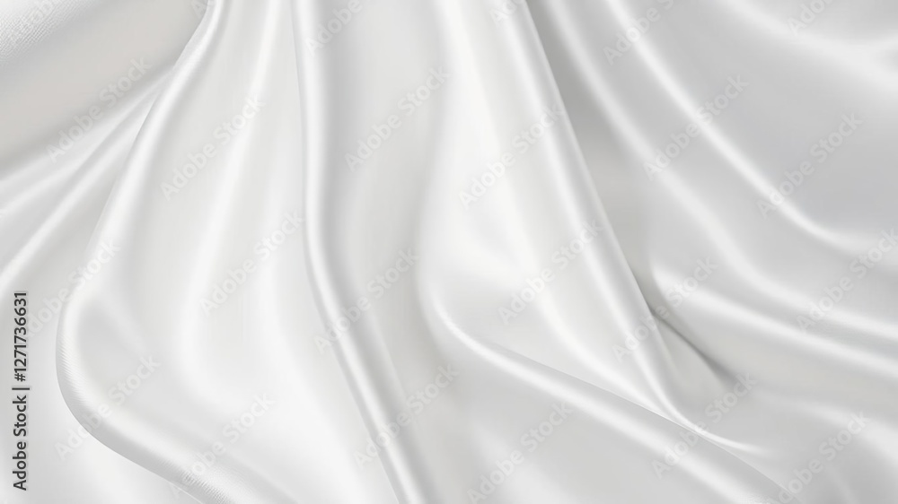Obraz premium Soft and luxurious white gray satin texture with silver undertones, showcasing a natural blur pattern on a silk fabric background, silk, satin, background