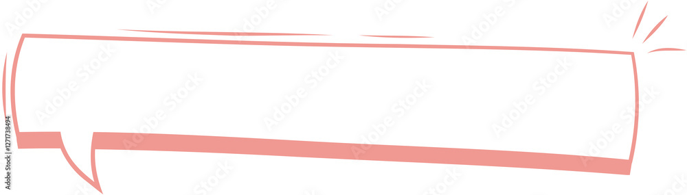 Rectangular soft red speech bubble with white background Rectangular soft red speech bubble with white background