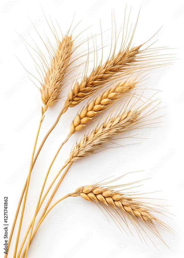 Dried Wheat, isolated on a white background Dried Wheat, isolated on a white background