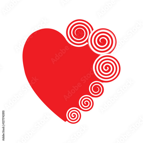 heart with floral ornament vector love design illustration,