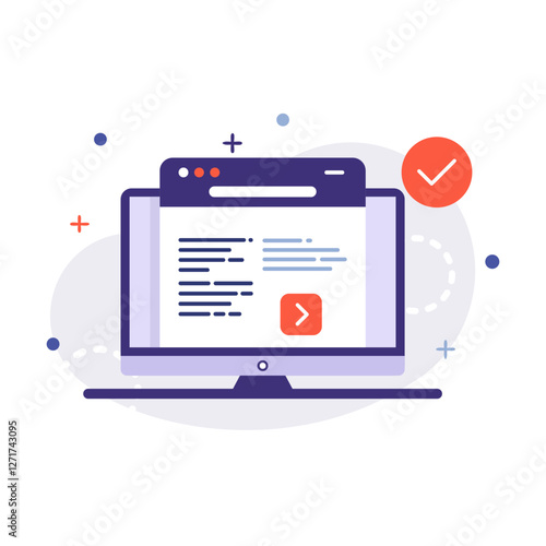 Web coding page illustration. Coding illustration.
