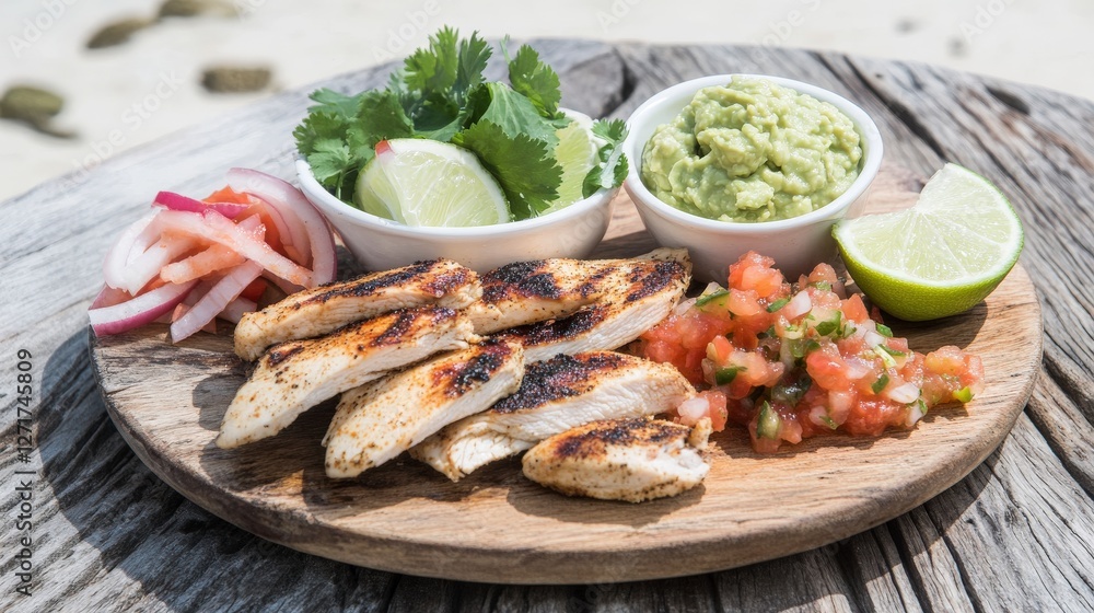 Grilled Chicken with Salsa and Guacamole: A Perfect Beachside Lunch Grilled Chicken with Salsa and Guacamole: A Perfect Beachside Lunch