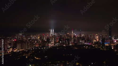 Wallpaper Mural Kuala Lumpur Skyline at Night Aerial Drone 2 Torontodigital.ca