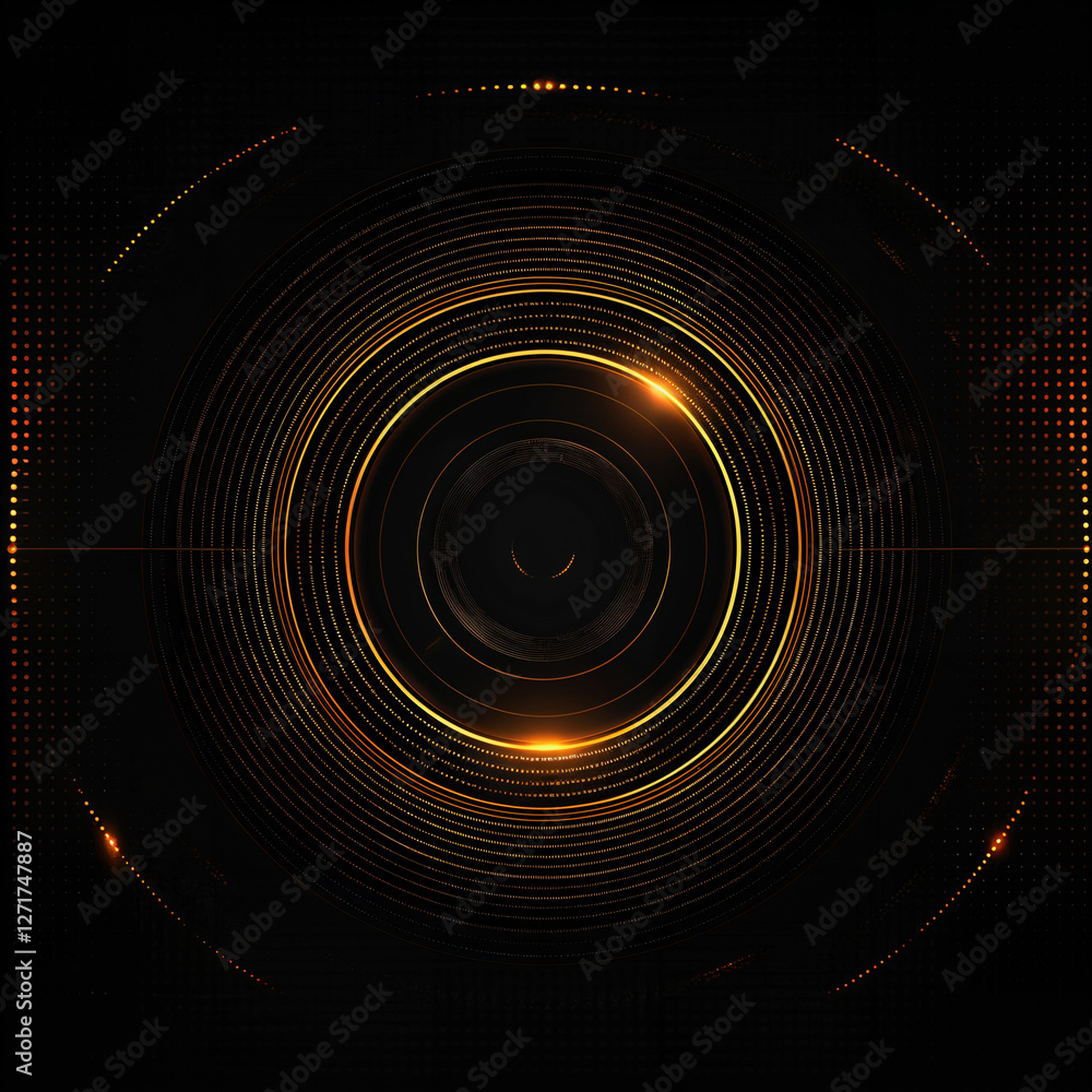 Glowing circle in the dark background Glowing circle in the dark background