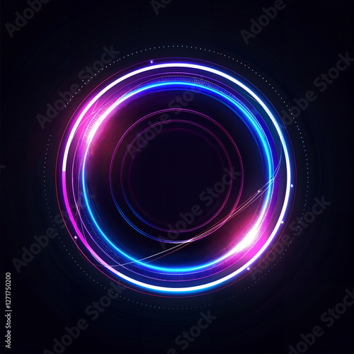 Glowing circle in the dark background
