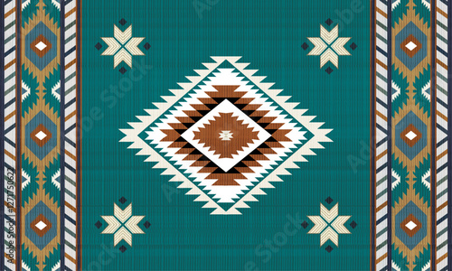 avajo tribal vector seamless pattern. Native American ornament. Ethnic South Western decor style. Boho geometric ornament. Vector seamless pattern. Mexican blanket, rug. Woven carpet illustration