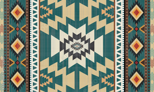 avajo tribal vector seamless pattern. Native American ornament. Ethnic South Western decor style. Boho geometric ornament. Vector seamless pattern. Mexican blanket, rug. Woven carpet illustration