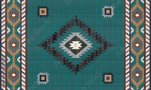 avajo tribal vector seamless pattern. Native American ornament. Ethnic South Western decor style. Boho geometric ornament. Vector seamless pattern. Mexican blanket, rug. Woven carpet illustration