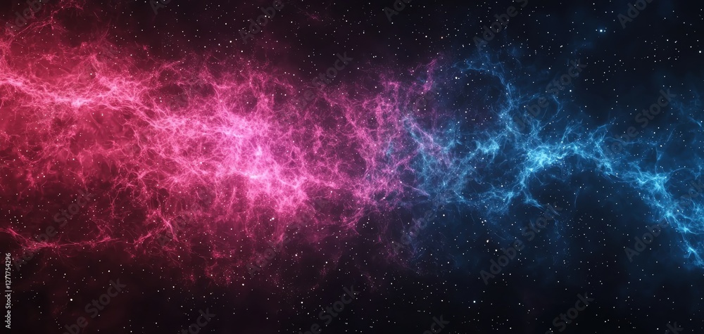 Fototapeta premium A stunning cosmic nebula featuring vibrant pink and blue colors against a dark backdrop.