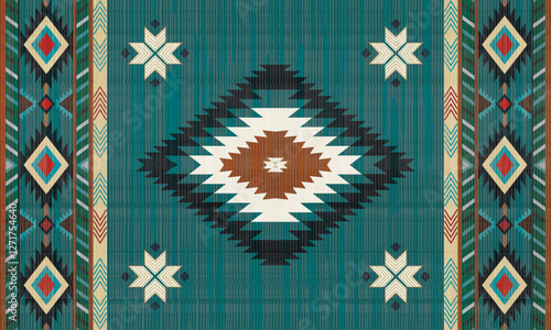 avajo tribal vector seamless pattern. Native American ornament. Ethnic South Western decor style. Boho geometric ornament. Vector seamless pattern. Mexican blanket, rug. Woven carpet illustration