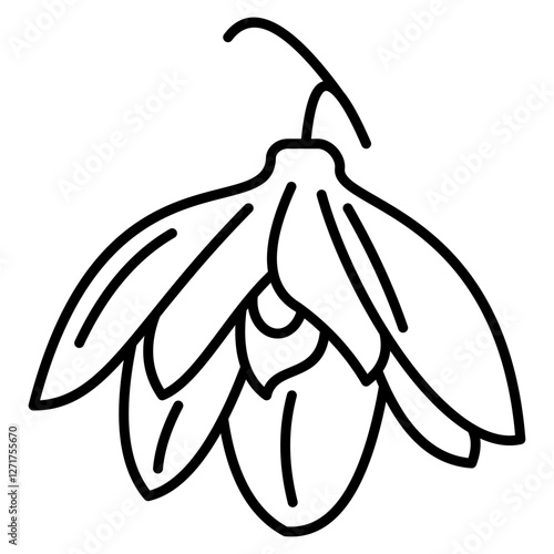 Snowdrop Flower Icon For Design Elements
