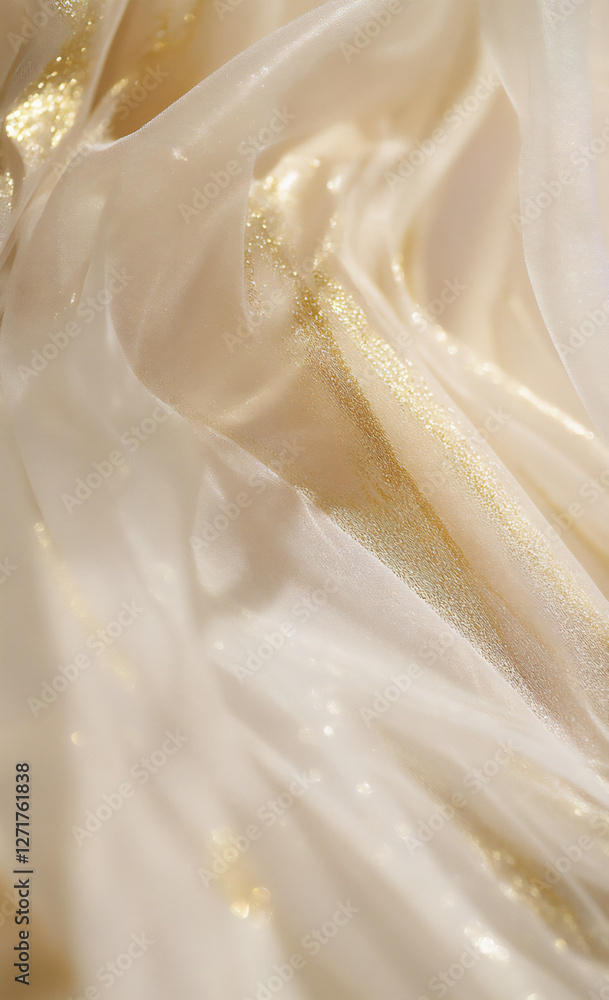 a close-up of delicate tulle fabric with golden glitter, a close-up of delicate tulle fabric with golden glitter,