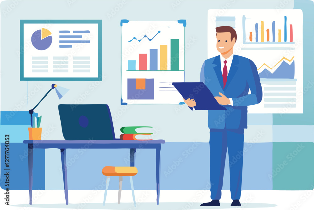Business Team Analyzing Data Charts on Transparent Background Business Team Analyzing Data Charts on Transparent Background