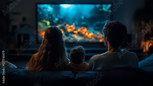 Family Movie Night Cozy Home Entertainment