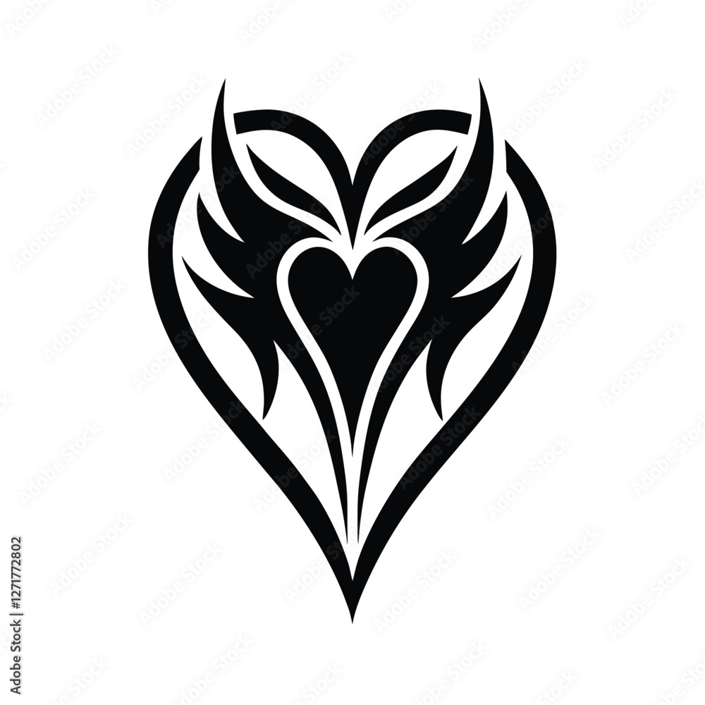 abstract heart with wings abstract heart with wings