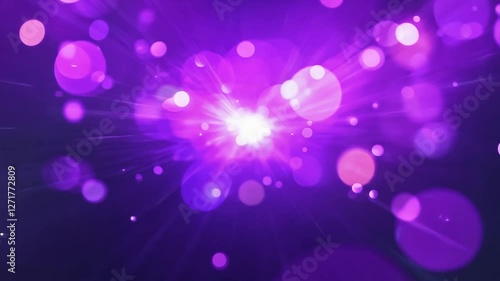 Festive background with pink and purple bokeh creates a dreamy and mystical atmosphere. Background for congratulations on birthday, New Year, Christmas.