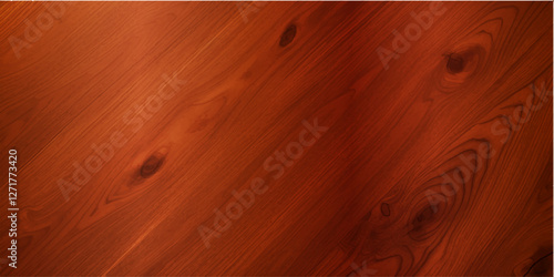 "High Gloss Brown Lacquered Wood Planks, Highlighting Their Polished Surface and Rich Deep Brown Color, While Showcasing Natural Grain Detail for a Luxurious and Retro Look"
