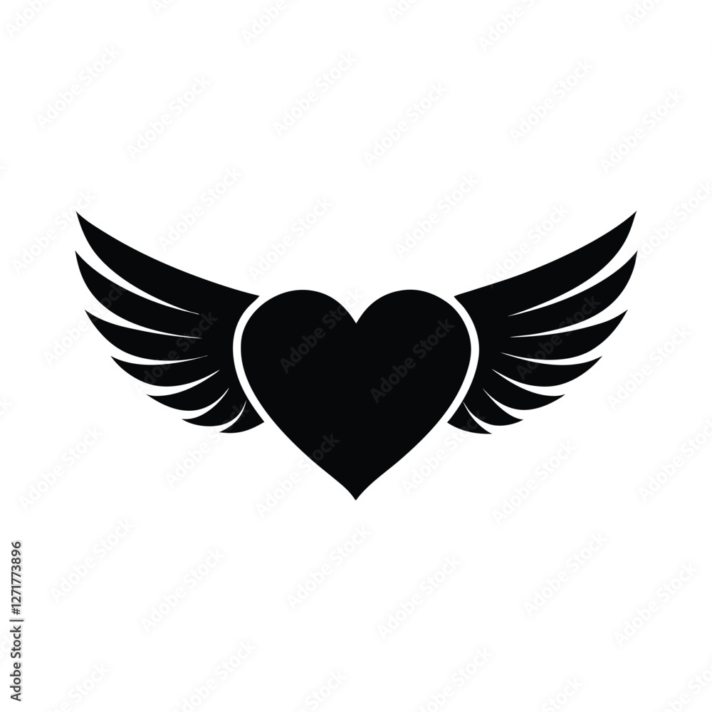 Obraz premium winged heart with wings