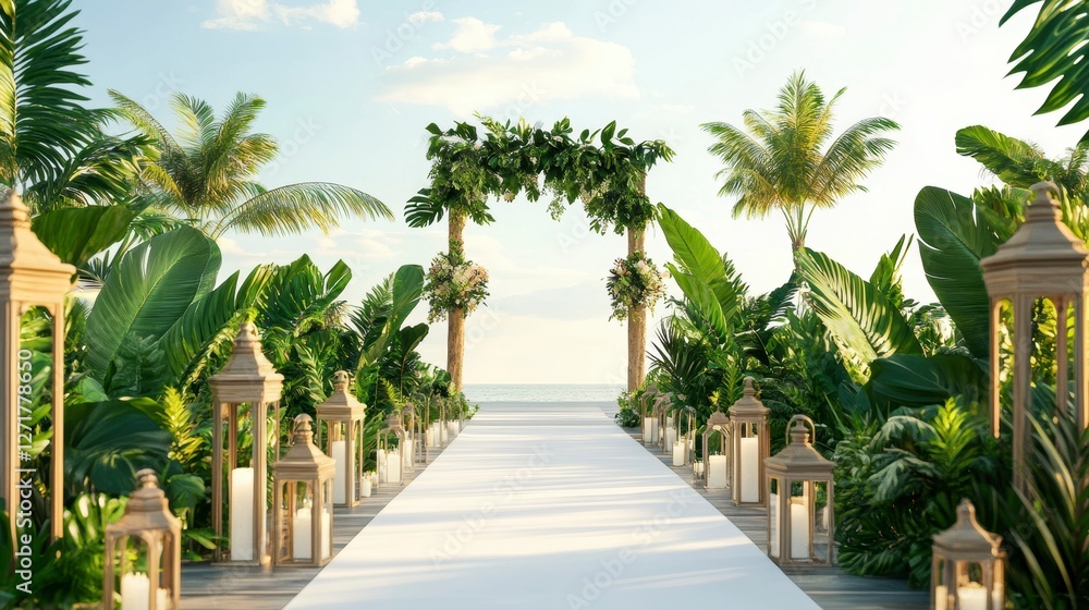 Tropical beach wedding ceremony archway Tropical beach wedding ceremony archway