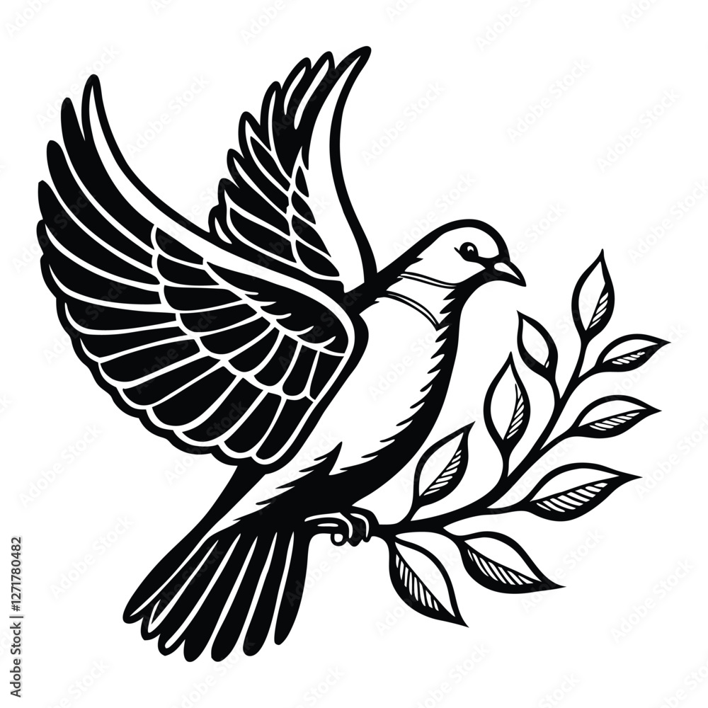 Fototapeta premium vector illustration of a dove