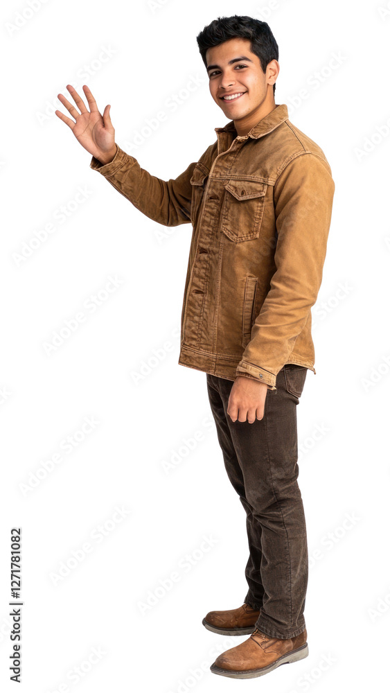 Fototapeta premium PNG Latino man background standing portrait.