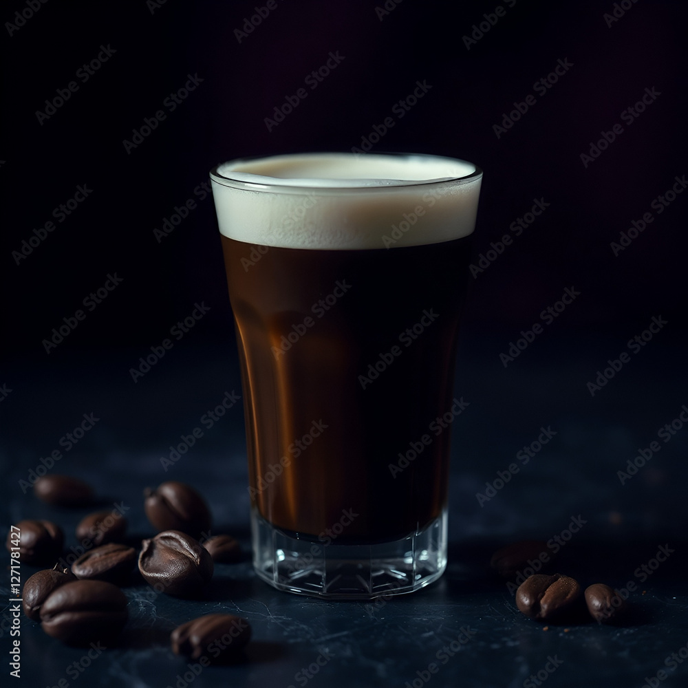Dark and Moody Coffee Presentation with Ethereal Froth in Rich Burgundy Tones Dark and Moody Coffee Presentation with Ethereal Froth in Rich Burgundy Tones