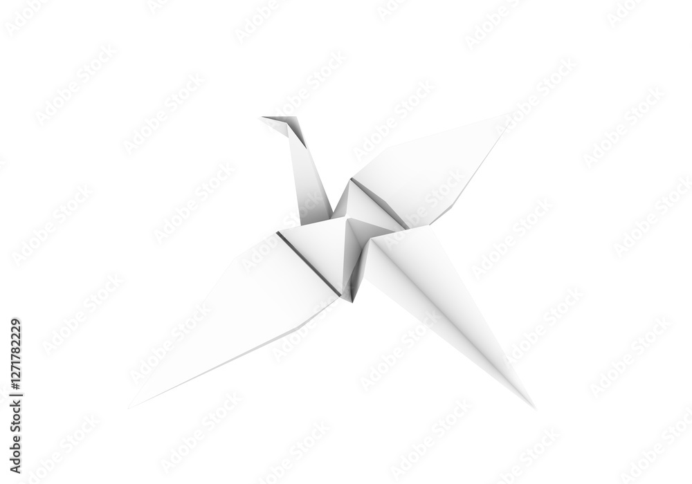 Naklejka premium origami bird on white background